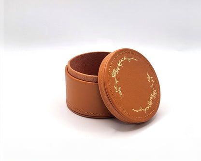 Leather Trinket Box - Pumpkin
