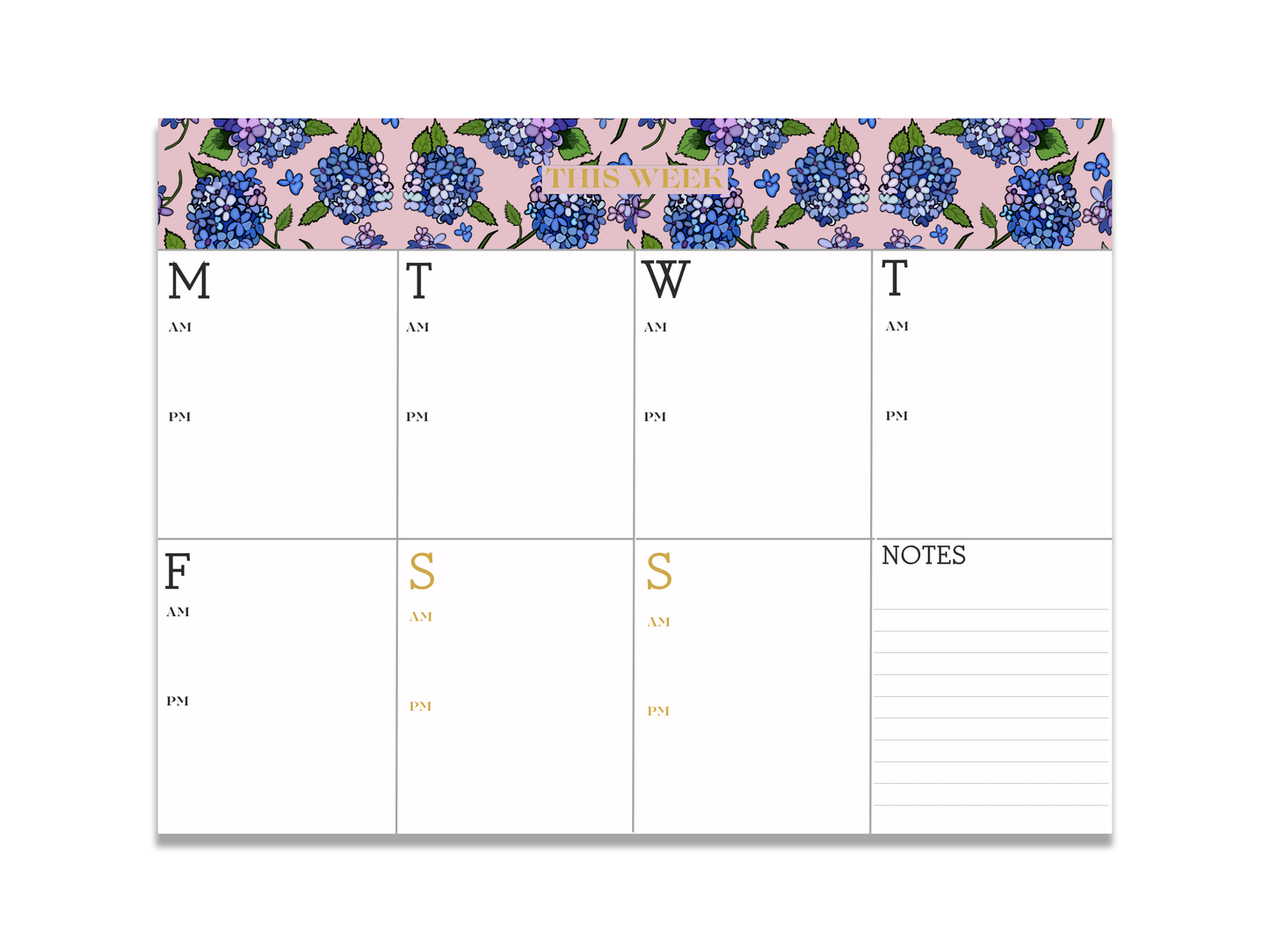 Lilac Hydrangeas Floral Minimalist Planner