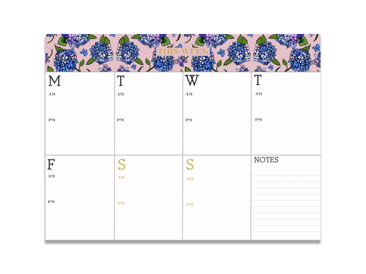 Lilac Hydrangeas Hardback Weekly Planner