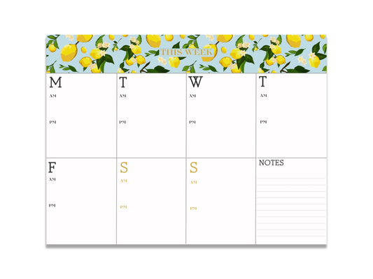 Mint Lemons Hardback Weekly Planner