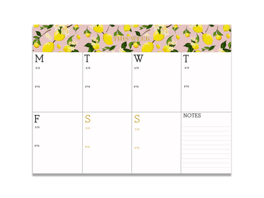 Pink Lemons Hardback Weekly Planner