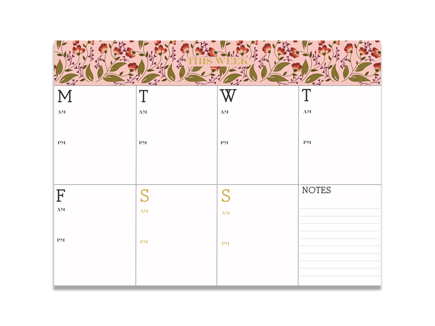 Pink Summer Floral Minimalist Planner
