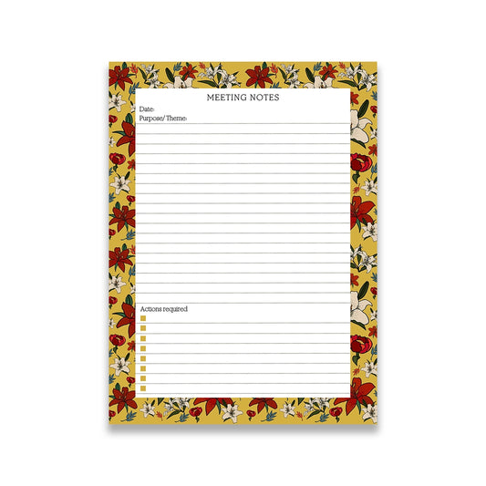 Yellow Lillies Meeting Notepad